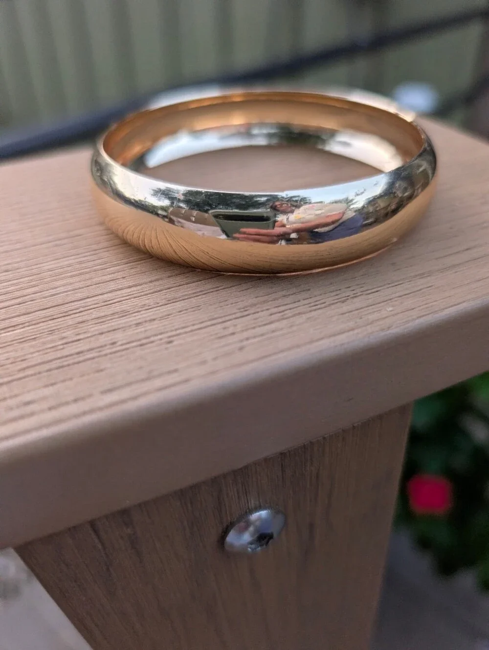 Vintage Gold Wide Bangle Bracelet Chunky Gold Bracelet